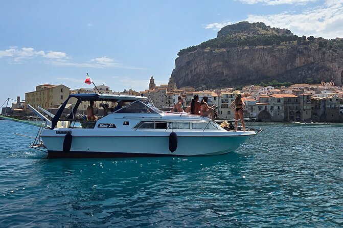 Boat Excursions Coast to Coast Cefalù with aperitif - The Porto di Cefalù cruise with skipper Luigi and onboard music