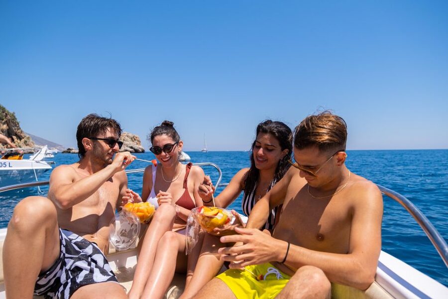 Castellammare: Scopello and Zingaro Nature Reserve Boat Tour - What’s actually on board: fruit, soft drinks, and small comforts