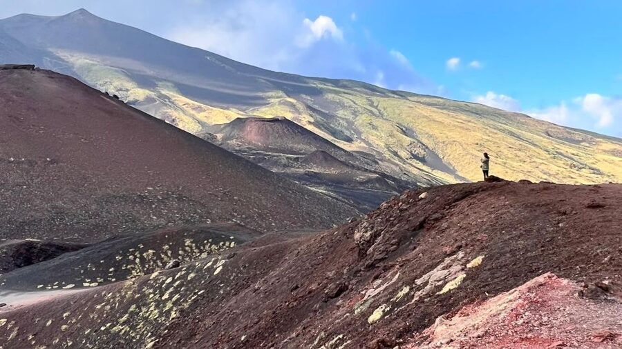 Mount Etna above the Sicilian coast