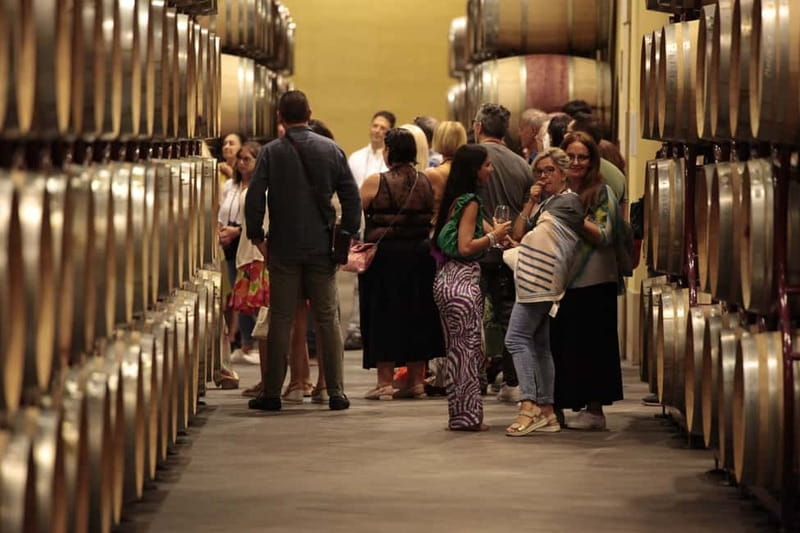 Duca di Salaparuta: Tour of the winery and wine tastings - Entering the Cantine: barriques, botteia, enoteca, and the tasting room
