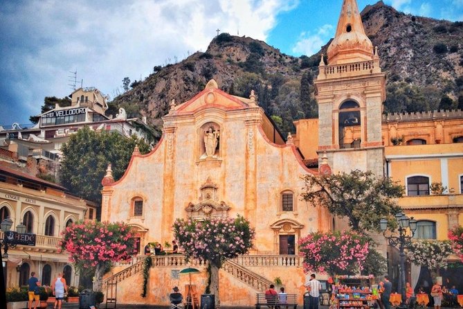 ETNA and TAORMINA departing from PALERMO, Private Tour - Taormina’s Porta Messina start: city wandering with built-in structure
