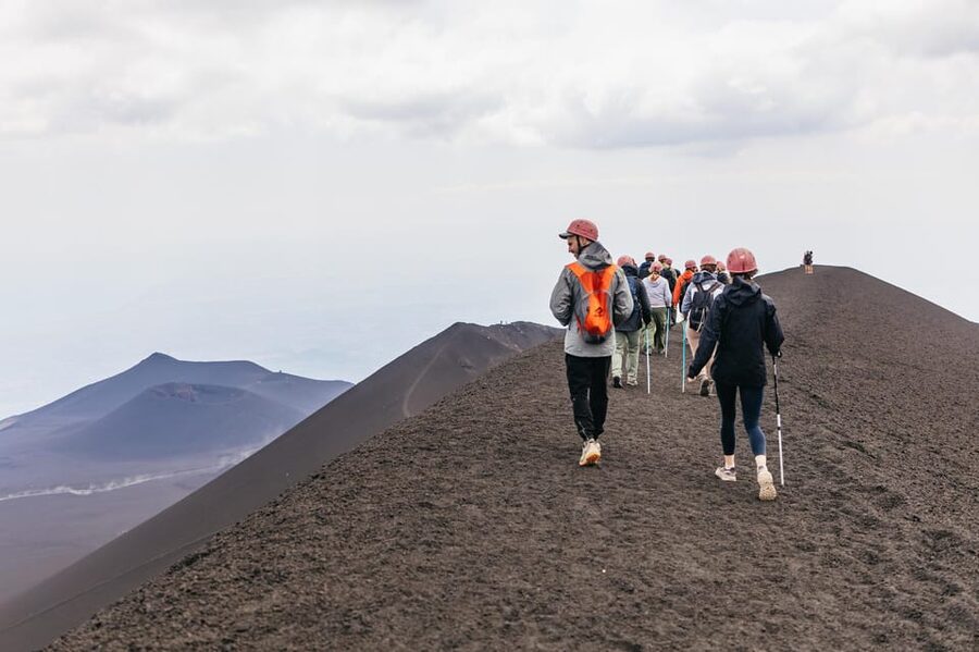 Etna: summit craters trekking with volcano guide 3350mt - The main trek: a roughly two-hour walk across lava and lunar-like terrain