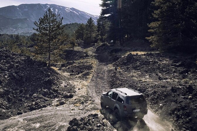 Etna Tour in 4x4 - Stop 1 on Mt. Etna: Lava Flows, Side Craters, and a Helmeted Cave