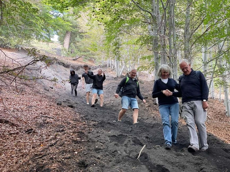 ETNA VOLCANO: Excursion to the Craters of 2002 - Lava channel crossing and the climb to the craters
