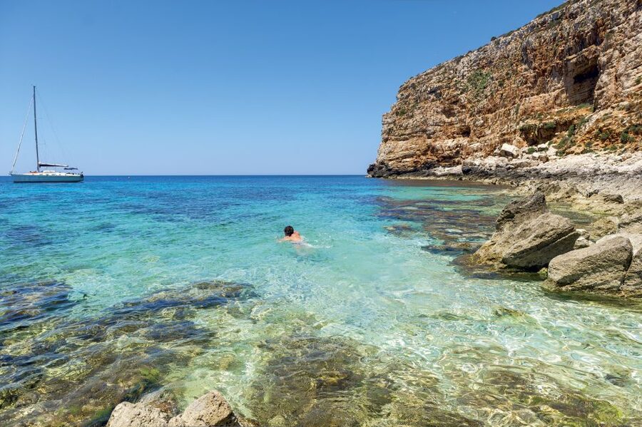 From Trapani: Egadi Islands Day Tour by Boat - Cala Minnola and the last swim before heading back