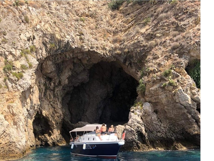 Giardini Naxos: Taormina & Isola Cruise Bella with Aperitif - On board Kristal: life jackets, an external shower, and a real sound system