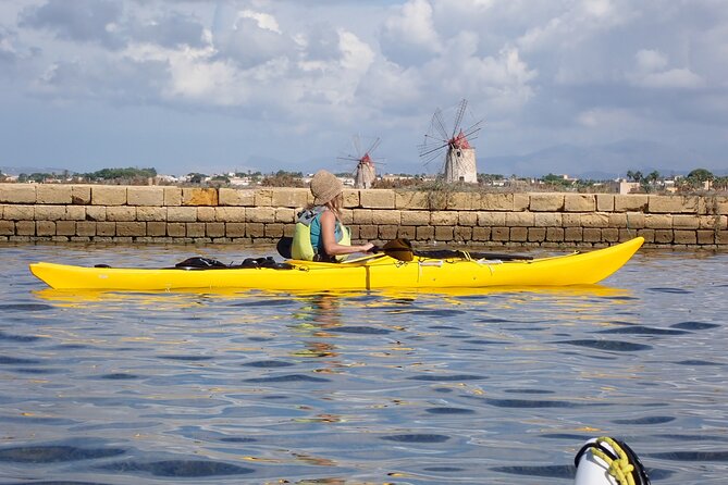 Guided kayak tour inside the Stagnone of Marsala - Salt pans, windmills, and that legendary late-day light