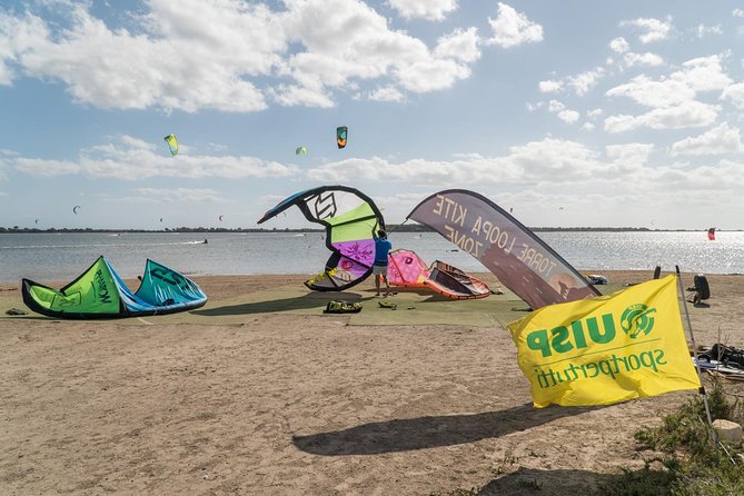 Kitesurfing and windsurfing in Sicily in the Lo Stagnone lagoon - The Torre Loopa Kite Zone setup: small group care that feels like a family school