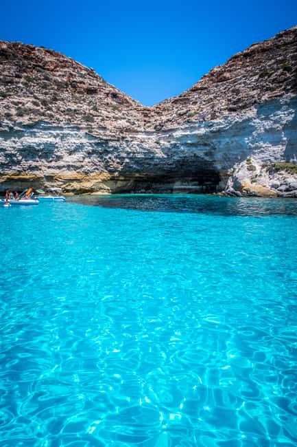 Lampedusa: Yacht excursion, swimming stops and typical lunch - East coast return: Mare Morto, Cala Creta, and the Grottacce