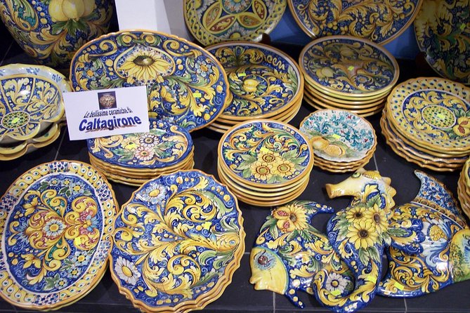 Mosaic tour 2 - Stop 2: Caltagirone ceramics museum, staircase, and pottery shop