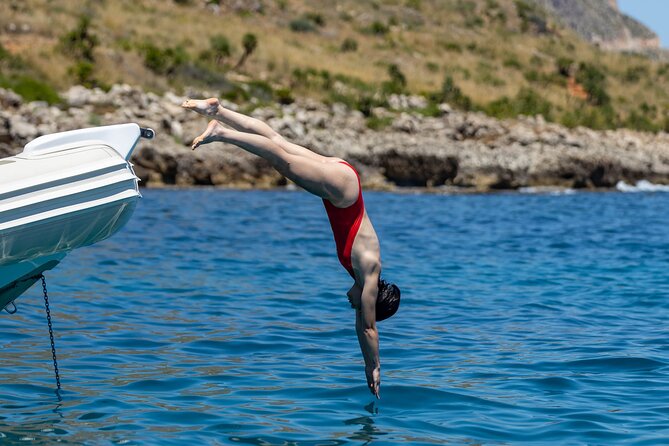 Private Boat Tour Palermo Mondello Capo Gallo Reserve 8 hours - Addaura Wave: Turquoise Water and a Swim-First Break