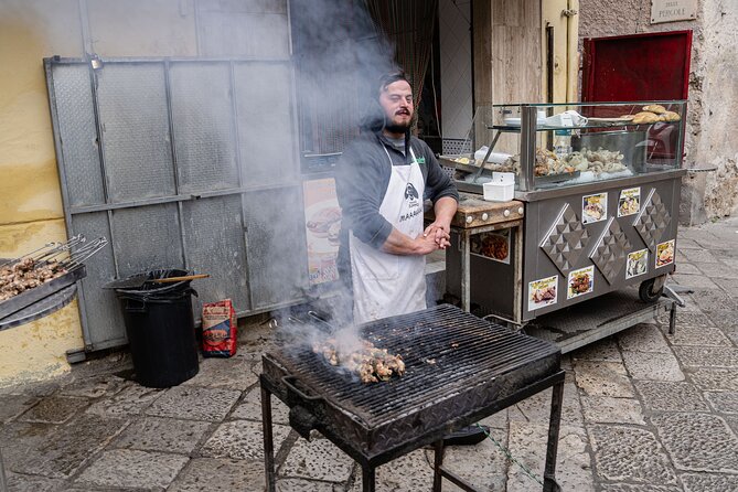 Savoring Palermo: In The Markets and Beyond - Ballarò Market: nuts, fruit juice, and stigghiola if you dare