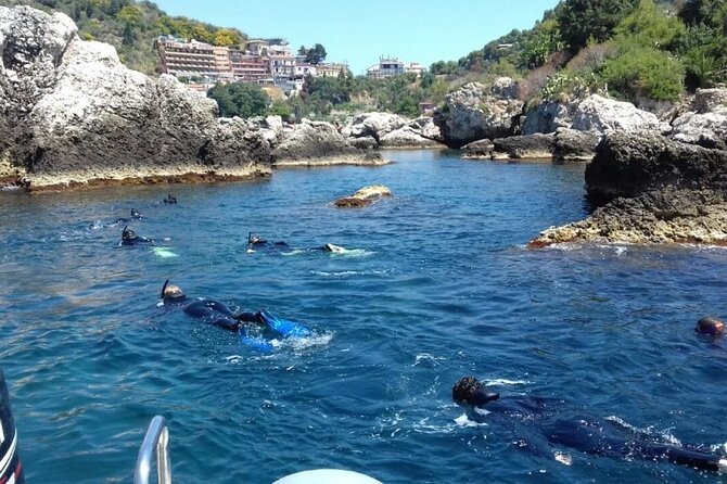 Snorkeling at Isola Bella Marine Park Taormina - Cruising Toward Taormina: Blue Cave talk on the water