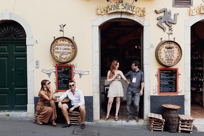 Taormina Food and Wine Walking Tour (Small Group or Private) - Stop 1: garden-style seafood bites and Grillo wine