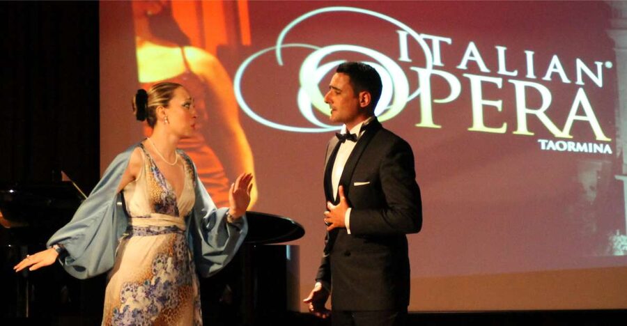 Taormina: Opera Performance in the Nazarena Theater - What happens before the first note: terrace, Prosecco, views