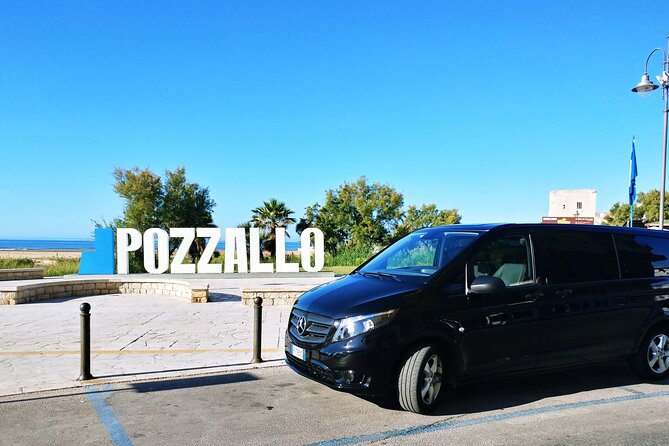 TRANSFER from Catania (wherever) to Pozzallo Port (or vice versa) - Vehicle Comfort for a 1.5-Hour Ride (With WiFi and Water)